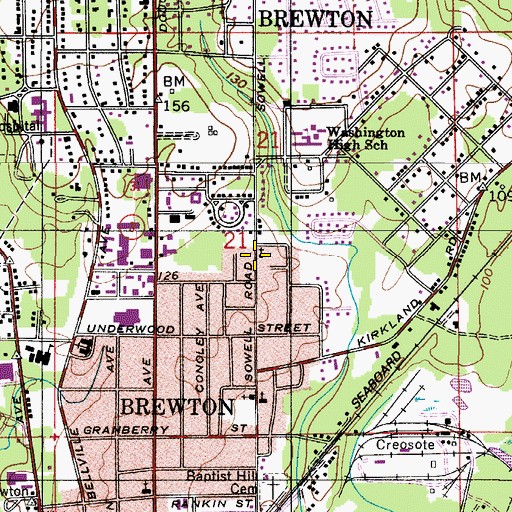 Topographic Map of First Saint Siloam Missionary Baptist Church, AL