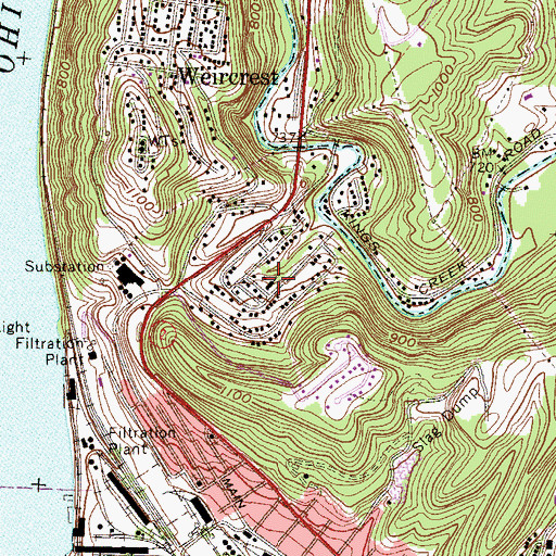 Topographic Map of Northside Church of God, WV