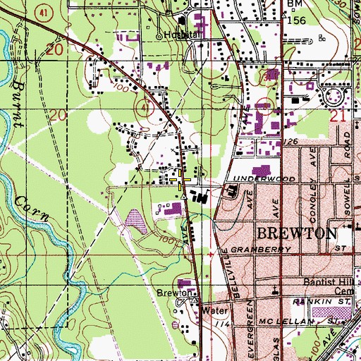 Topographic Map of Prayer House Church of God in Christ, AL
