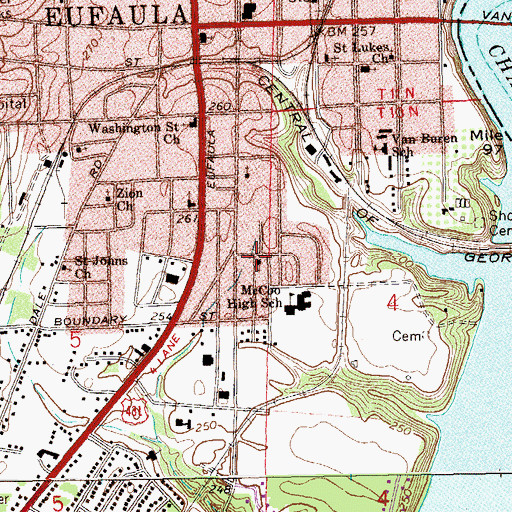 Topographic Map of New Mount Zion African Methodist Episcopal Church, AL