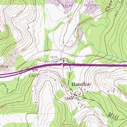 Topographic Map of Interchange 29, WV