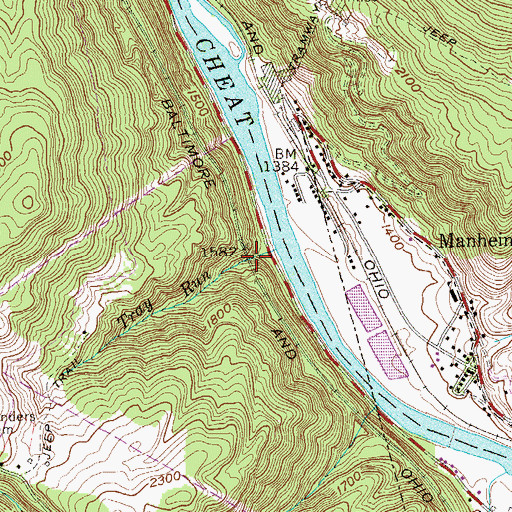 Topographic Map of Tray Run Viaduct, WV