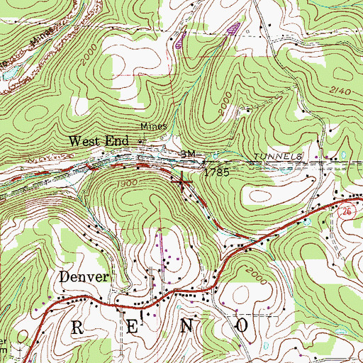 Topographic Map of West End United Brethren Church, WV