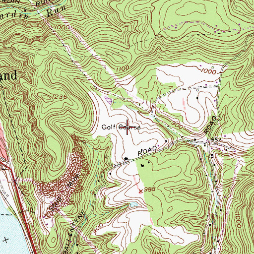 Topographic Map of Mountaineer Woodview Golf Course, WV