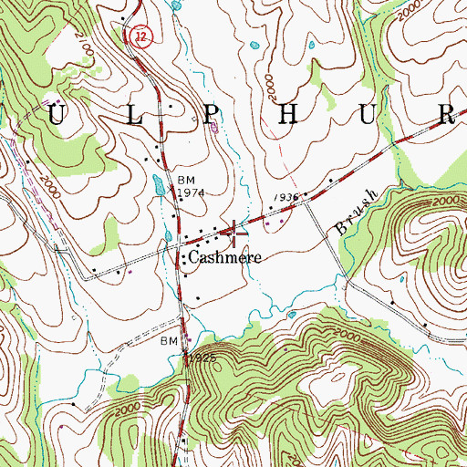 Topographic Map of Cashmere Methodist Church, WV