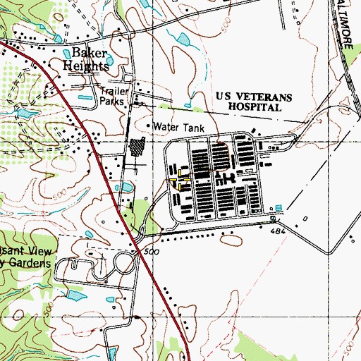 Topographic Map of Veterans Affairs Medical Center Heliport, WV
