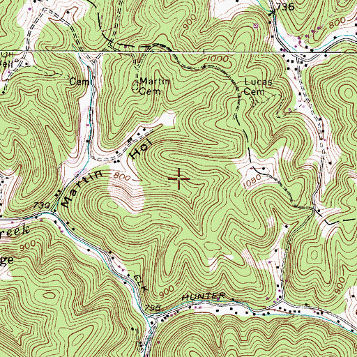 Topographic Map of Elk Twomile Creek Structure Number 13 Dam, WV