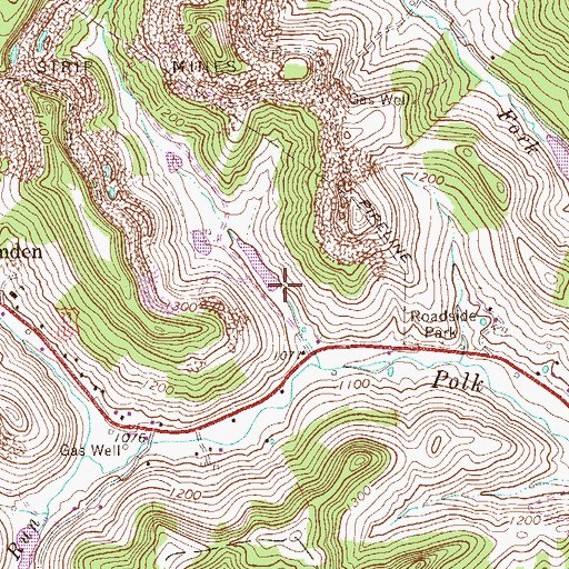 Topographic Map of Polk Creek Structure Six Dam, WV