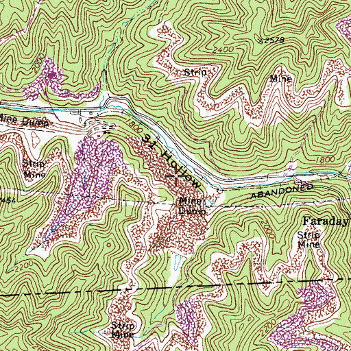 Topographic Map of Vallscreek Slurry Pond, WV
