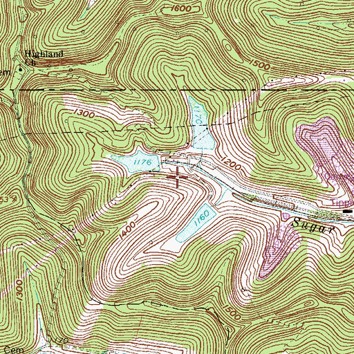 Topographic Map of Loveridge Fresh Water Dam Number Two, WV
