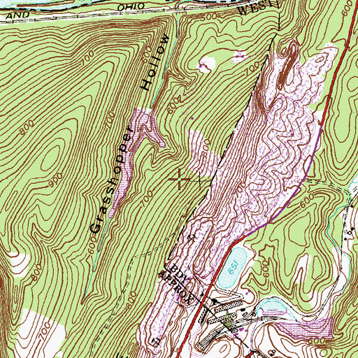 Topographic Map of Grasshopper Hollow Lake Dam, WV