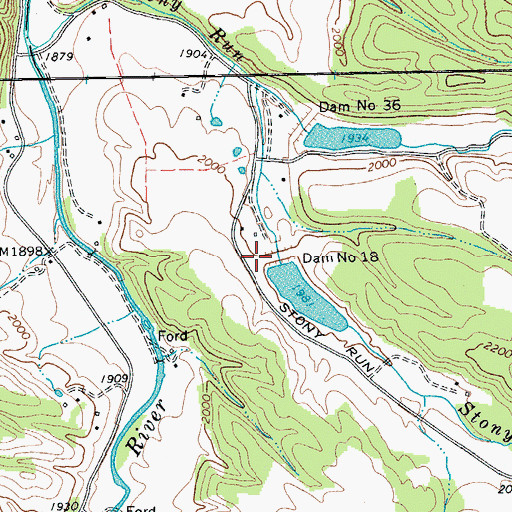 Topographic Map of South Fork Structure Number 18 Dam, WV