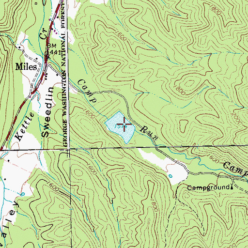 Topographic Map of South Fork Structure 37 Dam, WV