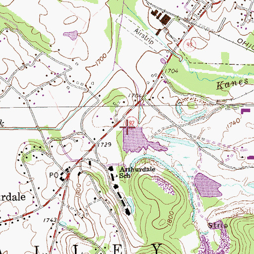 Topographic Map of Upper Deckers Creek Structure Number Six Dam, WV