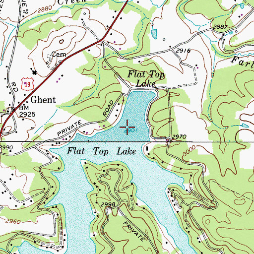 Topographic Map of Flat Top Lake, WV