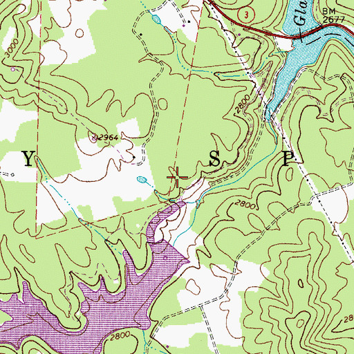 Topographic Map of Beckley Water Supply Dam Number Two, WV