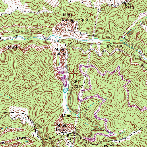 Topographic Map of Payne Branch Dam, WV