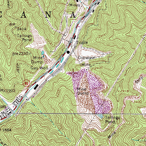 Topographic Map of Low Gap Branch Number Two Impoundment, WV