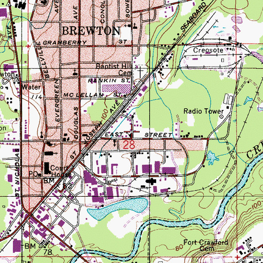 Topographic Map of Second Saint Siloam Missionary Baptist Church, AL
