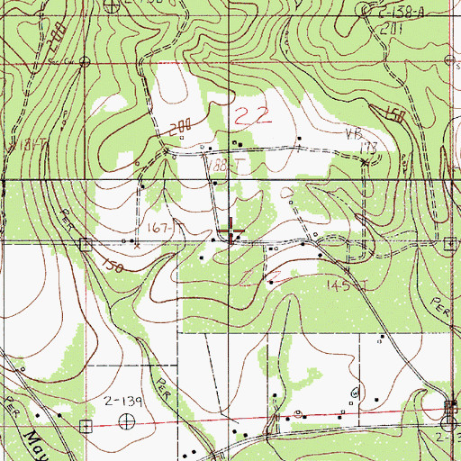 Topographic Map of Second Shady Grove Baptist Church, AL