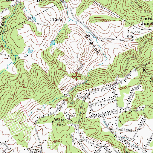 Topographic Map of WAEY-AM (Princeton), WV