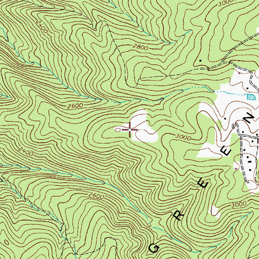 Topographic Map of WSLW-AM (White Sulphur Springs), WV