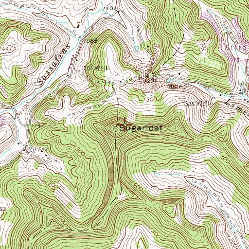 Topographic Map of WVPW-FM (Buckhannon), WV