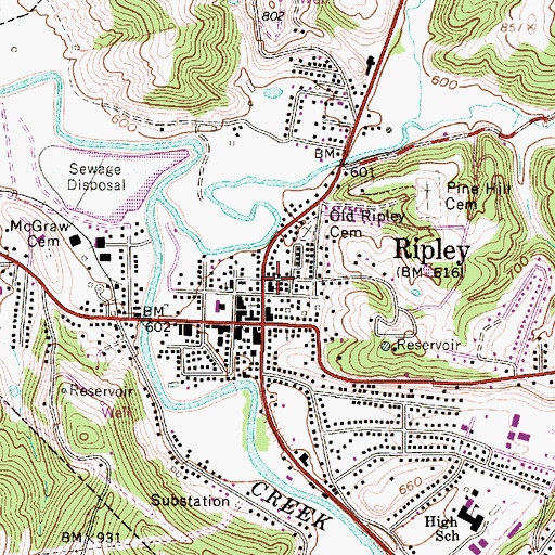 Topographic Map of Epworth United Methodist Church, WV