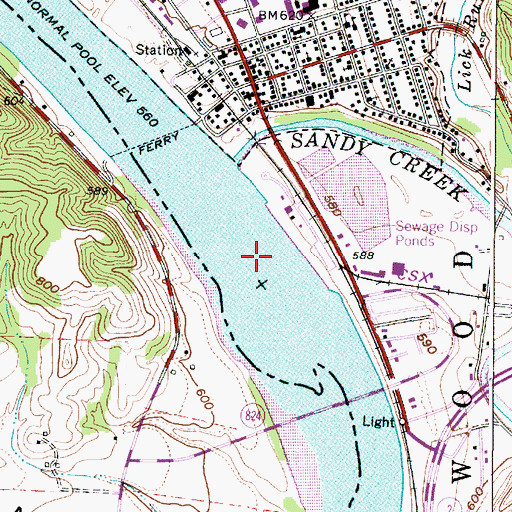 Topographic Map of Lock Number 22 (historical), WV