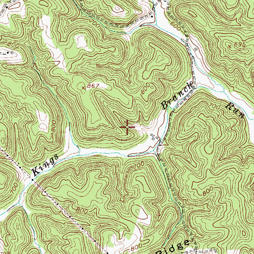 Topographic Map of Clifford Vickers Spring, WV