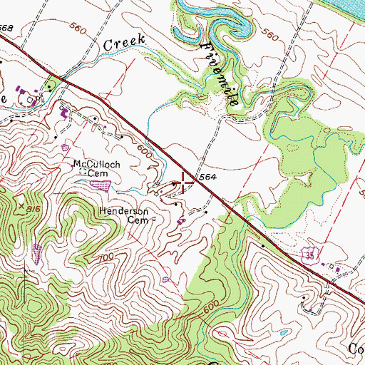 Topographic Map of Henderson Spring, WV