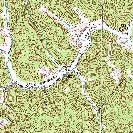 Topographic Map of Madison Bowles Spring, WV