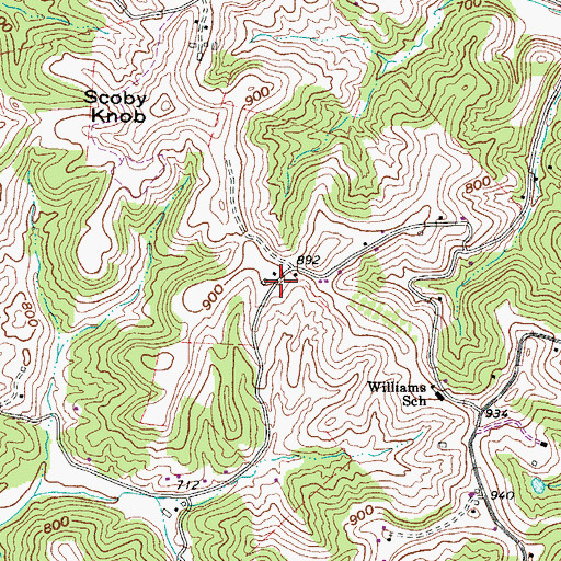 Topographic Map of Ball School (historical), WV
