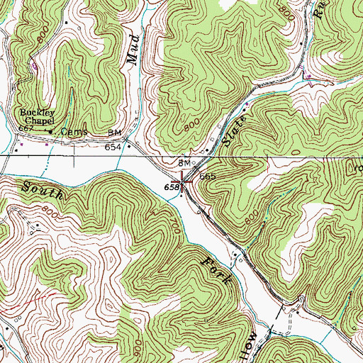 Topographic Map of Manganese (historical), WV