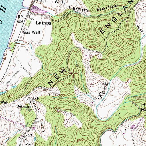Topographic Map of Sheep Gap School (historical), WV