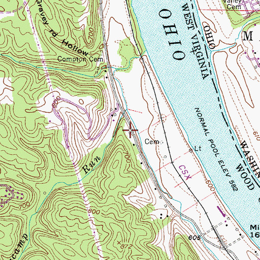 Topographic Map of Lower Darling School (historical), WV