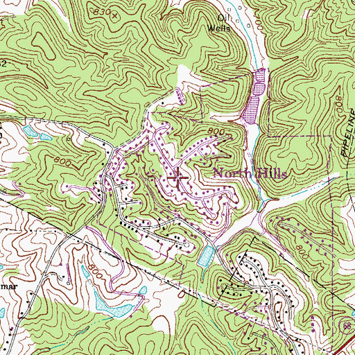 Topographic Map of North Hills, WV