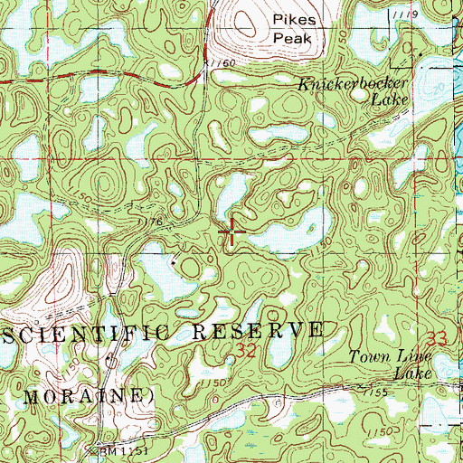 Topographic Map of Ice Age National Scientific Reserve, WI