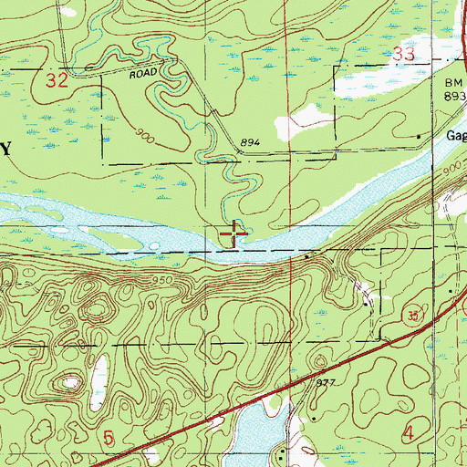 Topographic Map of Chases Brook, WI
