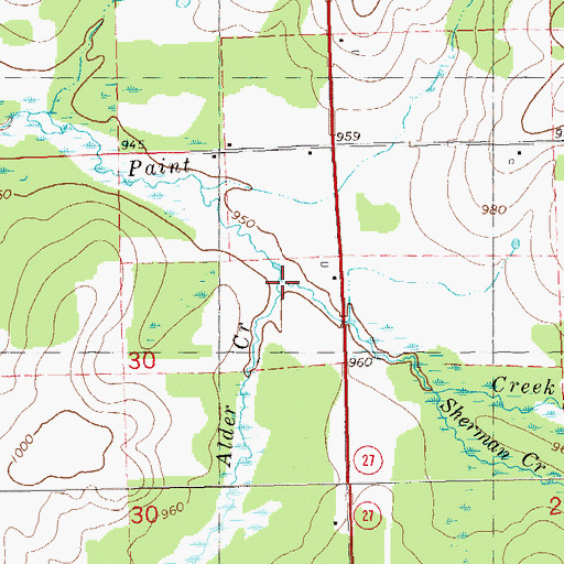 Topographic Map of Alder Creek, WI