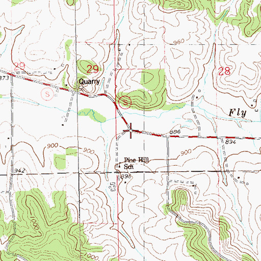 Topographic Map of Pinehill Amish School, WI