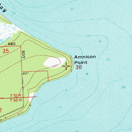 Topographic Map of Amnicon Point, WI