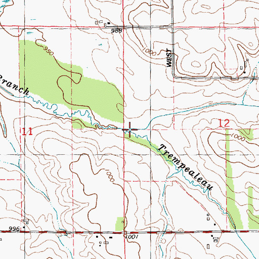 Topographic Map of Amo Creek, WI