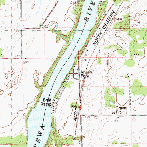 Topographic Map of Anson Park, WI