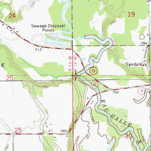 Topographic Map of Arkansaw Creek, WI