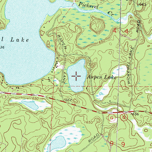 Topographic Map of Aspen Lake, WI