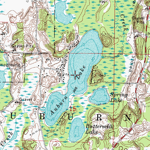 Topographic Map of Auburn Lake, WI