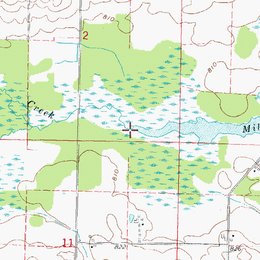 Topographic Map of Austin Creek, WI