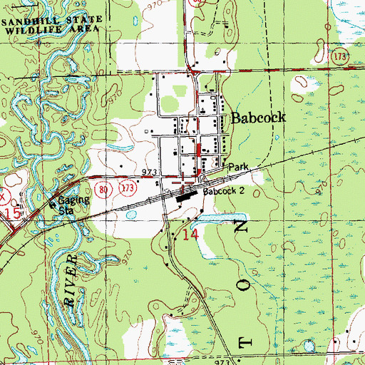 Topographic Map of Babcock, WI