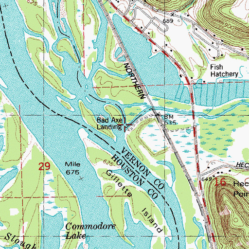 Topographic Map of Bad Axe River, WI